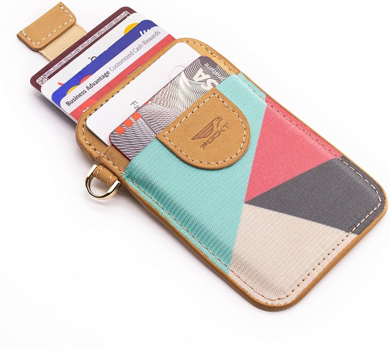 POCKT Slim Card Holder Wallet For Men and Women - Minimalist Front Pocket Wallet Elastic Credit Card Holder Genuine Leather RFID Blocking Card Case Wallets | Cross - Image 4